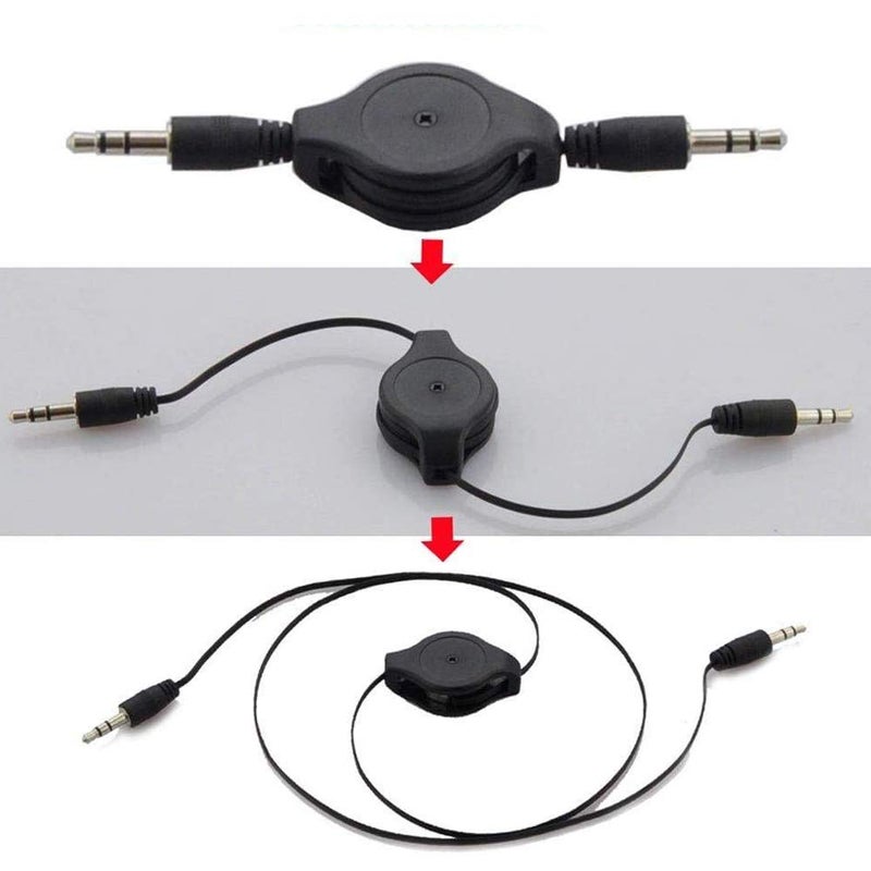 Seadream 3Pack Auxiliary Retractable 3.5mm Male to Male Stereo Audio AUX Extension Cable Cord for iPod iPhone Zune Car Stereo MP3 - Image 1